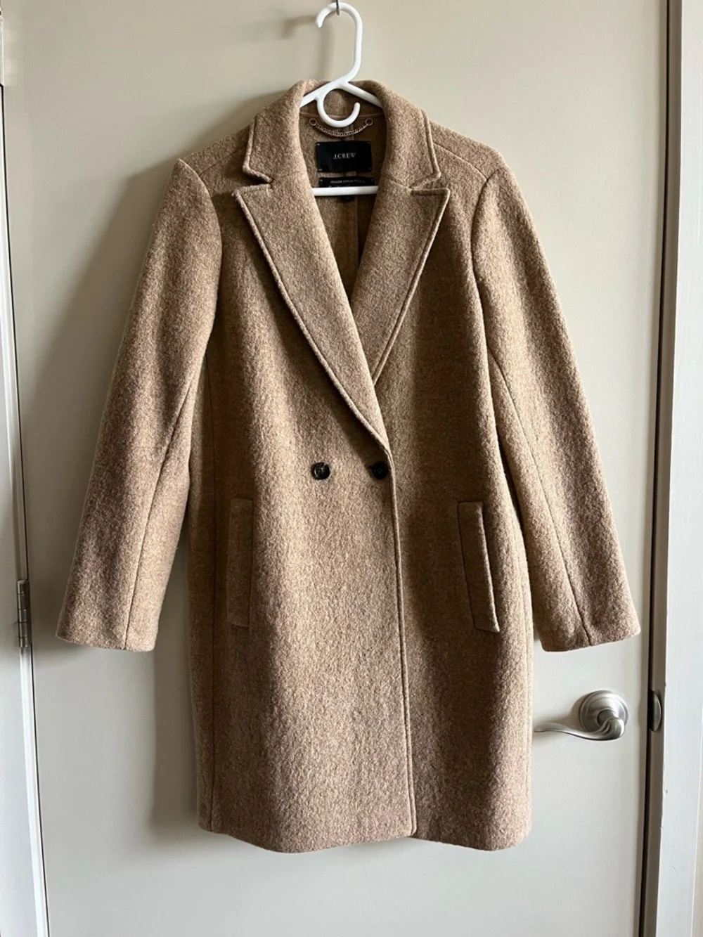 J.Crew 100% Wool Camel Coat – Classic Tailored Topcoat - Picture 3 of 8
